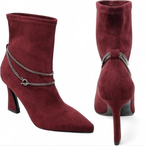 Chain Pointed Toe Bootie - Picture 3 of 10